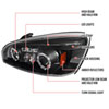 Spec-D Tuning 2LHP-MBU04JM-TM | Spec-D Malibu Projector Headlights; 2004-2008 Alternate Image 6