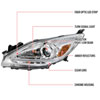 Spec-D Tuning 2LHP-MZ310-TM | Mazda 3 Projector Headlight Chrome Housing With Led; 2010-2013 Alternate Image 5