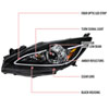 Spec-D Tuning 2LHP-MZ310JM-TM | Mazda 3 Projector Headlight Black Housing With Led; 2010-2013 Alternate Image 5