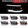 Spec-D Tuning 2lhp-ram09jmg7-sq-rs | SPEC-D Tuning Dodge Ram Projector Headlights With Black Housing & Clear Lens & Amber Reflectors; 2009-2018 Alternate Image 1