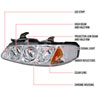 Spec-D Tuning 2LHP-SEN00-TM | Nissan Sentra Halo Led Projector Chrome; 2000-2003 Alternate Image 6