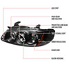 Spec-D Tuning 2LHP-SEN00JM-TM | Nissan Sentra Halo Led Projector Black; 2000-2003 Alternate Image 6