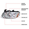 Spec-D Tuning 2LHP-SEN04-TM | Nissan Sentra Halo Projector Chrome; 2004-2006 Alternate Image 8