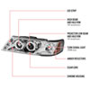 Spec-D Tuning 2LHP-SEN95-TM | Nissan Sentra Halo Led Projector Chrome; 1995-1999 Alternate Image 8