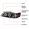 Spec-D Tuning 2LHP-SEN95JM-TM | Nissan Sentra Halo Led Projector Black; 1995-1999 Alternate Image 8