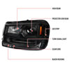 Spec-D Tuning 2LHP-TBLZ02JM-V2-RS | Chevrolet Trailblazer Projector Headlight Black Housing; 2002-2009 Alternate Image 7