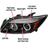 Spec-D Tuning 2LHP-TC05JM-TM | Scion Tc Halo Led Projector Black; 2005-2010 Alternate Image 12