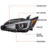 Spec-D Tuning 2LHP-TC11JM-TM | Scion Tc Projector Headlights With Led Light Bar - Black; 2011-2013 Alternate Image 6