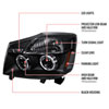 Spec-D Tuning 2LHP-TIT04JM-TM | Nissan Armada Halo Led Projector Black; 2004-2007 Alternate Image 8