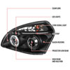 Spec-D Tuning 2LHP-TUC04JM-TM | Hyundai Tucson Halo Led Projector Black; 2004-2007 Alternate Image 7