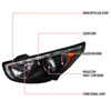 Spec-D Tuning 2LHP-TUC10JM-TM | Hyundai Tucson Projector Headlight Black Housing; 2010-2013 Alternate Image 6