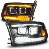 ANZO 111595 | 09-18 Dodge Ram 1500/2500/3500 Full LED Proj Headlights w/Switchback Light Bar - Black; 2009-2018 Alternate Image 1