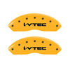 MGP 20211SIVTYL | 4 Caliper Covers Engraved F & R I-Vtec Yellow Finish Black Char 2010 Honda Accord Crosstour; 2010-2011 Alternate Image 3