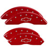 MGP 14008SBOWRD | 4 Caliper Covers Engraved Front & Rear Bowtie Red finish silver ch; 2009-2016 Alternate Image 7