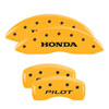 MGP 20211SHOHYL | 4 Caliper Covers Engraved Front Honda Rear H Logo Yellow Finish Black Char 2010 Honda Crosstour; 2010-2011 Alternate Image 2