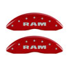 MGP 55001SRAMRD | 4 Caliper Covers Engraved Front & Rear RAM Red finish silver ch; 2012-2012 Alternate Image 1