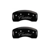 MGP 35002SCADBK | 4 Caliper Covers Engraved Front & Rear Cursive/Cadillac Black finish silver ch; 2004-2009 Alternate Image 2