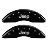 MGP 42012SJPLBK | 4 Caliper Covers Engraved Front JEEP Engraved Rear JEEP Grill logo Black finish silver ch; 2016-2022 Alternate Image 1