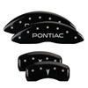 MGP 18031SPONBK | 4 Caliper Covers Engraved Front Pontiac Rear Arrow Black Finish Sil Char 2004 Pontiac Bonneville; 2004-2005 Alternate Image 1