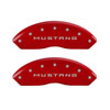 MGP 10198SM50RD | 4 Caliper Covers Engraved Front Mustang Engraved Rear 50 Red finish silver ch; 2010-2014 Alternate Image 1