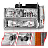 ANZO 111506 | 88-98 Chevrolet C1500 Crystal Headlights Chrome w/ Signal and Side Marker Lights; 1988-1998 Alternate Image 9