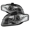 SPYDER 9036088 | xTune Audi A4 06-08 Projector Headlights - Halogen Model Only - DRL LED - Chrome PRO-JH-AA406-DRL-C; 2006-2008 Alternate Image 1