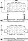 Stoptech 305.08650 | StopTech Street Select Brake Pads Honda Pilot, Rear; 2003-2008 Alternate Image 1