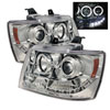 SPYDER 5009654 | Spyder Chevrolet Avalanche Halo LED ( Replaceable LEDs ) Projector Headlights - Chrome - (PRO-YD-CSUB07-HL-C); 2007-2013 Alternate Image 1