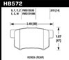 Hawk Performance HB572G.570 | Hawk 02-04 Honda Civic Si / 99-08 Acura TL DTC-60 Race Rear Brake Pads; 2002-2004 Alternate Image 2