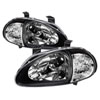 SPYDER 5014207 | xTune Honda Del Sol 1PC Crystal Headlights - Black; 1993-1997 Alternate Image 1