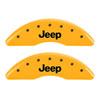 MGP 42012SJPLYL | 4 Caliper Covers Engraved Front JEEP Engraved Rear JEEP Grill logo Yellow finish black ch; 2016-2022 Alternate Image 2