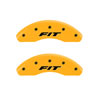 MGP 20208FFITYL | Front set 2 Caliper Covers Engraved Front FIT Yellow finish black ch; 2009-2019 Alternate Image 1