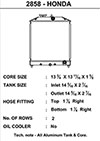 CSF 2858 | 92-00 Honda Civic Radiator; 1992-2000 Alternate Image 1