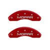 MGP 32015SMOPRD | 4 Caliper Covers Engraved Front & Rear MOPAR Red finish silver ch; 2004-2006 Alternate Image 1