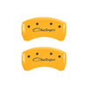 MGP 12162SCLSYL | 4 Caliper Covers Engraved Front & Rear Cursive/Challenger Yellow finish black ch; 2017-2017 Alternate Image 3