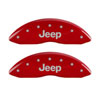 MGP 42011FJEPRD | Front set 2 Caliper Covers Engraved Front JEEP Red finish silver ch; 2011-2019 Alternate Image 4