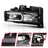 ANZO 111498 | 1999-2000 Cadillac Escalade Crystal Headlights Light Bar Black Housing (Pair); 1999-2000 Alternate Image 2