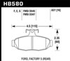 Hawk Performance HB580E.627 | Hawk 86-92 Ford Taurus SHO / 89-92 Ford Thunderbird Super Coupe Blue 9012 Race Rear Brake Pads; 1986-1992 Alternate Image 4