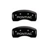 MGP 18031SPOPBK | 4 Caliper Covers Engraved Front & Rear Pontiac Black finish silver ch; 2004-2005 Alternate Image 2