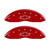 MGP 14243SBOWRD | 4 Caliper Covers Engraved Front & Rear Bowtie Red Finish Silver Char 2014 Chevrolet Express 2500; 2012-2017 Alternate Image 5