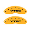 MGP 39001SVTCYL | 4 Caliper Covers Engraved Front & Rear Vtech Yellow finish black ch; 2009-2014 Alternate Image 2