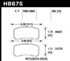 Hawk Performance HB675Y.602 | Hawk 09+ Mitsubishi Lancer Ralliart / 08+ Lancer GTS LTS Rear Brake Pads; 2008-2014 Alternate Image 1