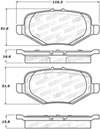 Stoptech 308.16120 | StopTech Street Brake Pads Ford Flex 352mm Front Disc, Rear; 2013-2017 Alternate Image 2