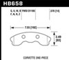 Hawk Performance HB658Q.570 | Hawk DTC-80 10-11 Chevy Corvette Grand Sport / 06-08 Corvette Z06 (1 piece) Front Race Brake Pads; 1980-2010 Alternate Image 3