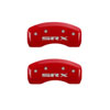 MGP 35002SSRXRD | 4 Caliper Covers Engraved Front Cursive/Cadillac Engraved Rear SRX Red finish silver ch; 2004-2009 Alternate Image 2