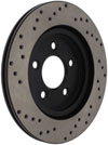 Stoptech 128.61087L | StopTech Ford Mustang Sport Cross Drilled Brake Rotor, Rear Left; 2005-2014 Alternate Image 8