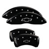 MGP 14231SBOWBK | 4 Caliper Covers Engraved Front & Rear Bowtie Black finish silver ch; 2014-2015 Alternate Image 6