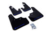 Rally Armor mf8-ur-blk/bl | 2007+ Mitsubishi Lancer (doesnt fit Sportback) UR Black Mud Flap w/ Blue Logo; 2007-2021 Alternate Image 1