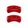 MGP 12001SCHBRD | 4 Caliper Covers Engraved Front & Rear Block/Charger Red finish silver ch; 2009-2010 Alternate Image 2