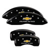 MGP 12199SDRTYL | 4 Caliper Covers Engraved Front & Rear With stripes/Dart Yellow finish black ch; 2013-2016 Alternate Image 6